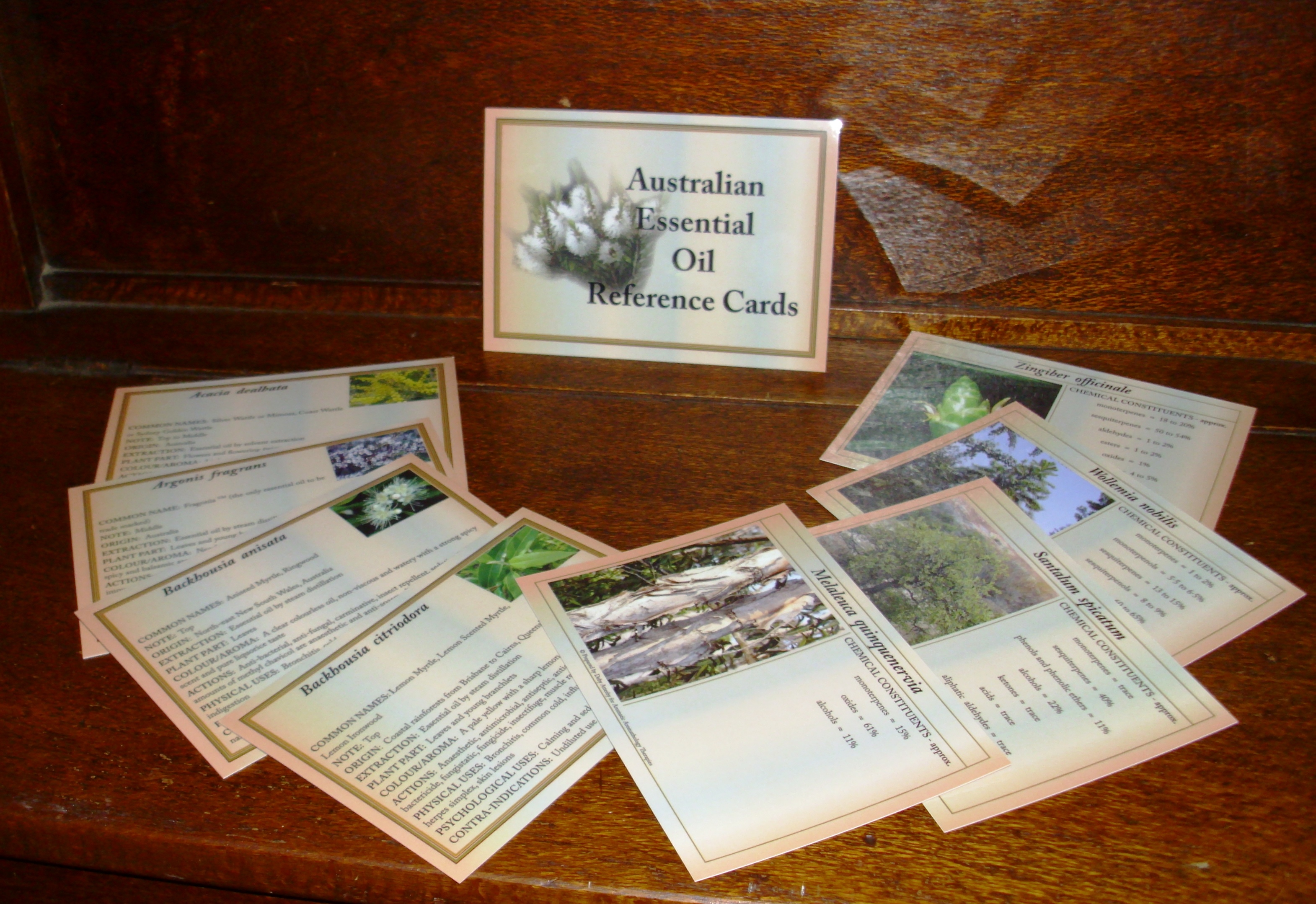Australian Essential Oil Reference Cards (Brown)